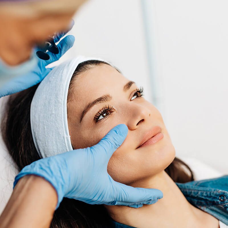 Woman getting a chemical peel