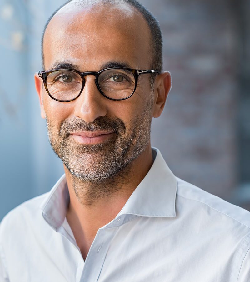 Handsome man with glasses