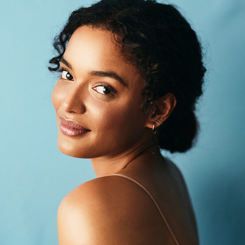 Beautiful woman with curly hair