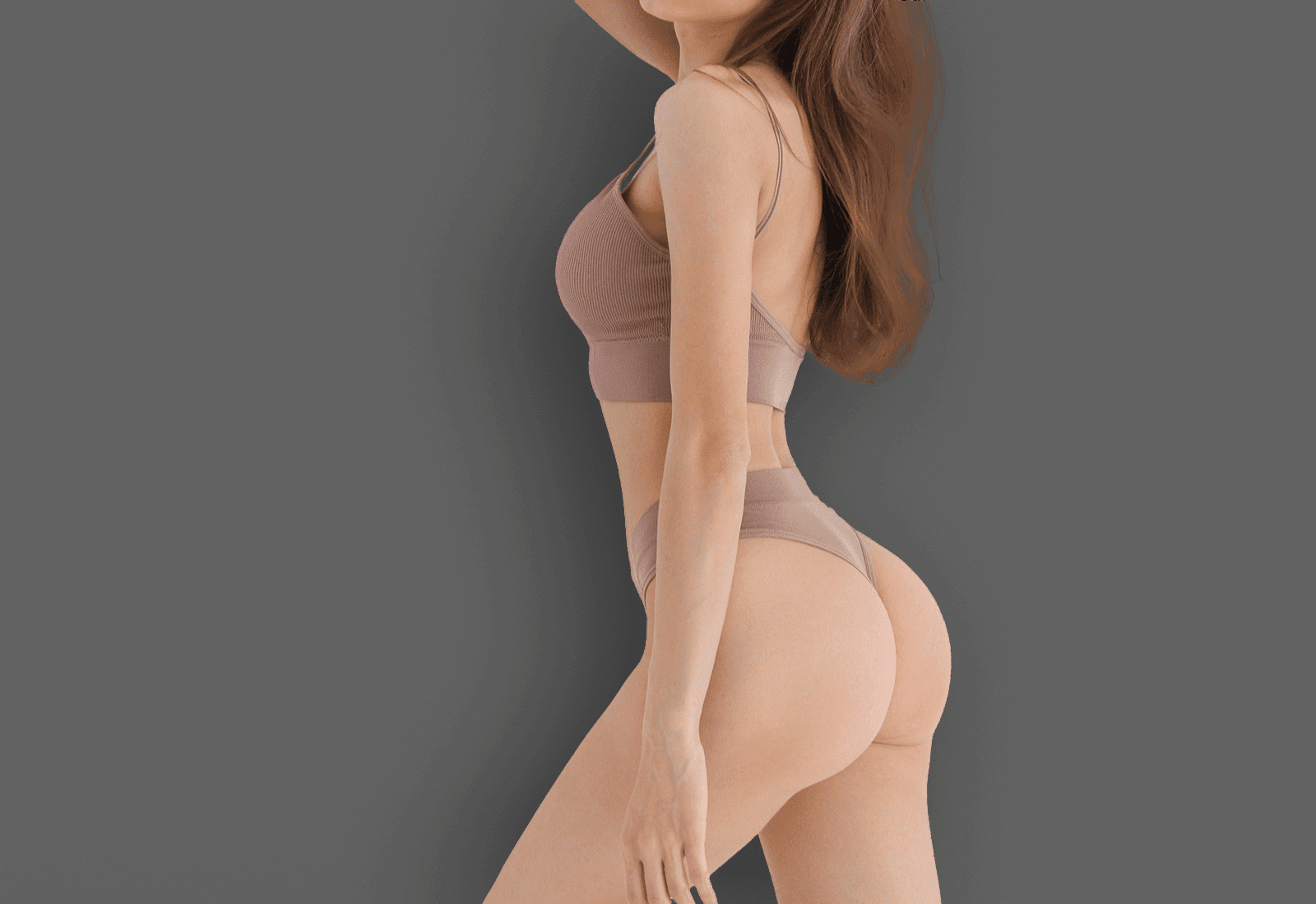 Torso of a curvy woman in her undergarments - mobile version