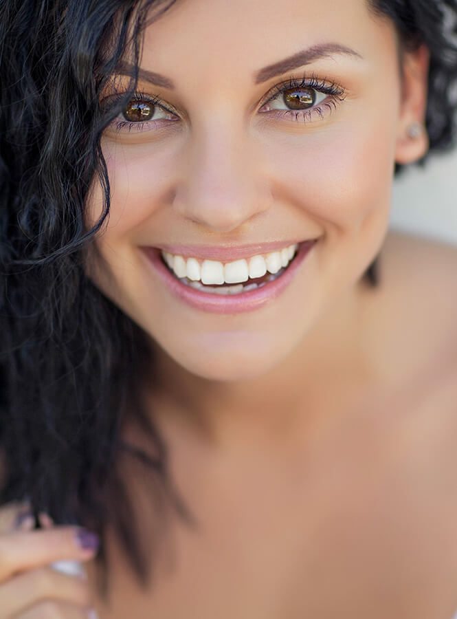 beautiful woman with clear skin